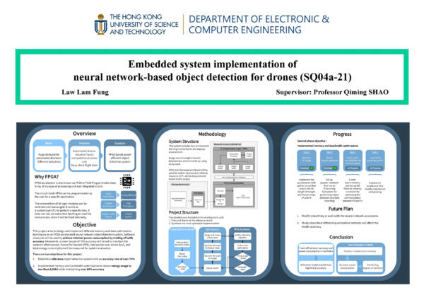 Embedded system implementation of neural network-based object detection for drones